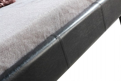 KING SINGLE BREMMER LEATHERETTE BED FRAME - BLACK