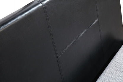 KING SINGLE BREMMER LEATHERETTE BED FRAME - BLACK