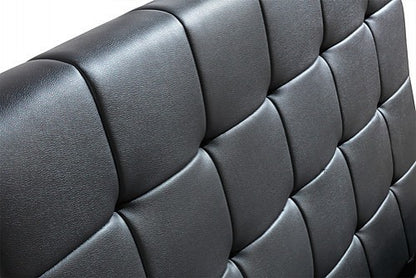 KING SINGLE KIERNAN LEATHERETTE BED FRAME - BLACK