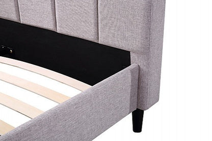 QUEEN ADHIL LINEN FABRIC DELUXE BEDFRAME - BEIGE