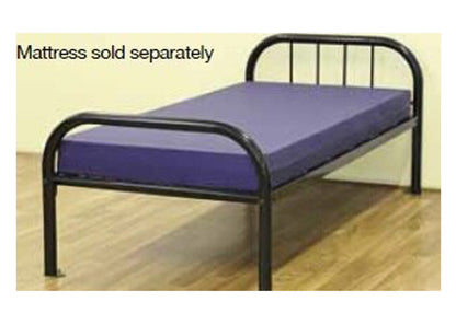 KING SINGLE COMMERCIAL METAL BED - MATT BLACK