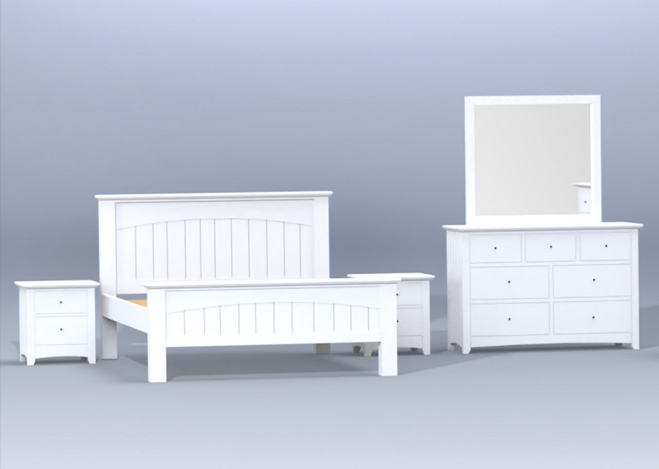 DOUBLE OR QUEEN ANDREIA (CUSTOM MADE) 5 PIECE (DRESSER) BEDROOM SUITE - ASSORTED COLOURS