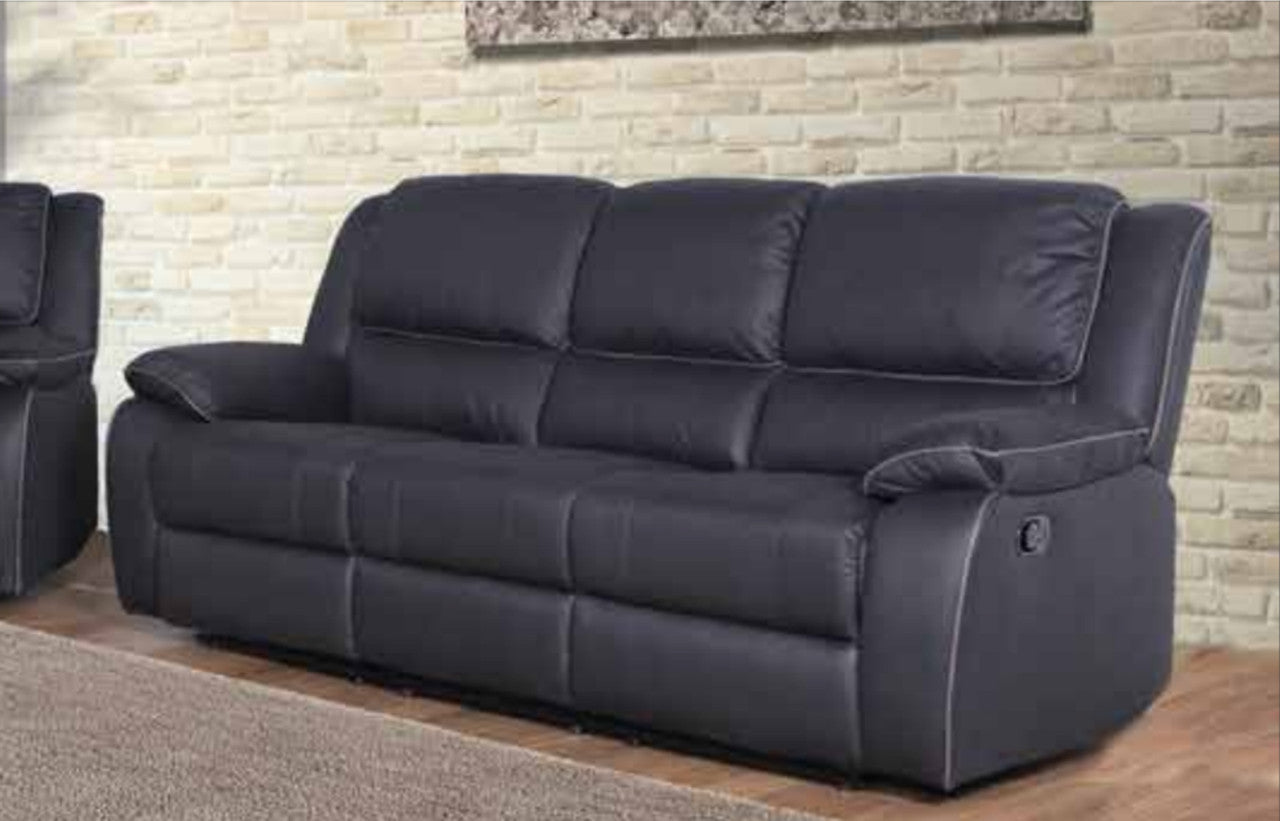 TYLEX 3RR FABRIC RECLINER - RHINO JET #YH-102 - GREY PIPING