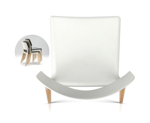 WALES SET OF 4 BELLOCH REPLICA DINING CHAIR - WHITE / BEECH