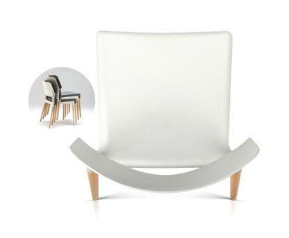 WALES SET OF 4 BELLOCH REPLICA DINING CHAIR - WHITE / BEECH