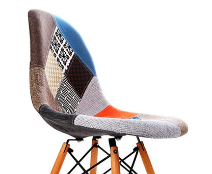 WENDIX SET OF 4 DINING CHAIR - MULTICOLOR FABRIC / BEECH