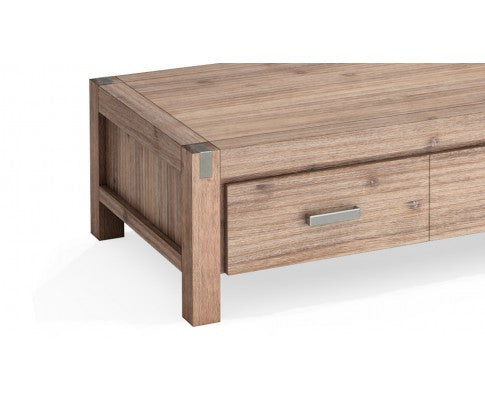 CANON 2 DRAWERS COFFEE TABLE - NATURAL FINISH