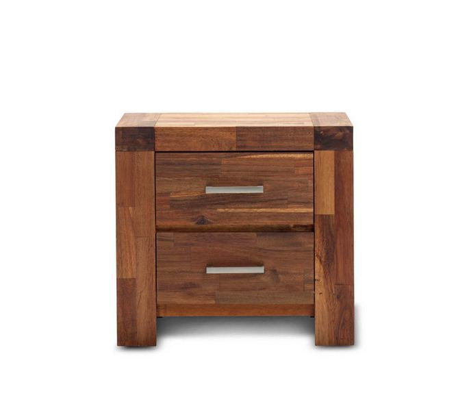 PHILLIPE DOUBLE OR QUEEN 3 PIECE BEDSIDE BEDROOM SUITE - ACACIA  - JAVA RUSTIC