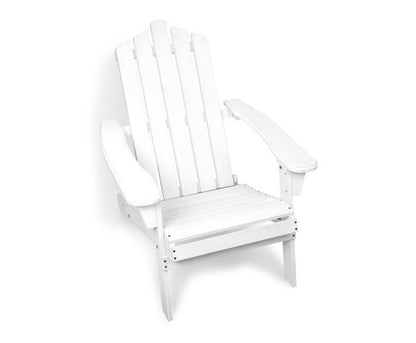ORBITS 3 PIECE OUTDOOR WOODEN BEACH TABLE AND CHAIR SET -WHITE
