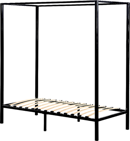 SINGLE ADEN  4 POSTER METAL BED  - BLACK
