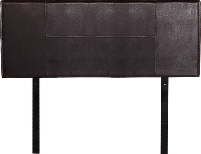 DOUBLE ALGORAB LEATHER HEADBOARD BEDHEAD - BROWN