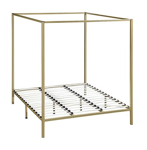 KING NICHOLSON 4 POSTER BED FRAME - GOLD