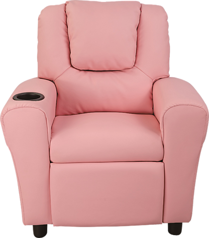 HAIDEI KIDS LEATHERETTE RECLINER - PINK