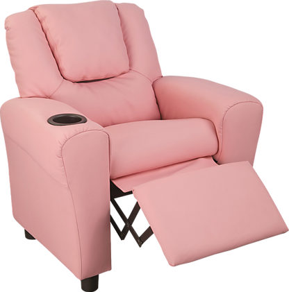 HAIDEI KIDS LEATHERETTE RECLINER - PINK