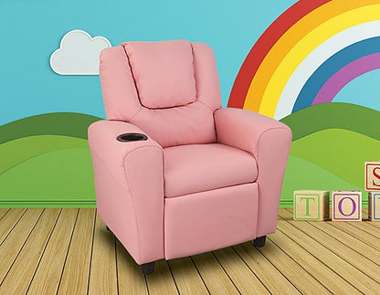 HAIDEI KIDS LEATHERETTE RECLINER - PINK