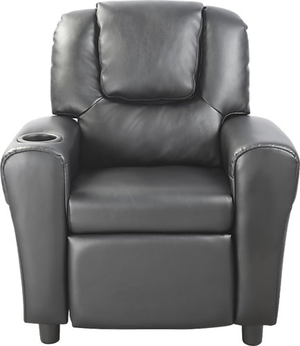 HAIDEI KIDS LEATHERETTE RECLINER - BLACK
