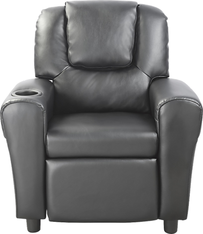 HAIDEI KIDS LEATHERETTE RECLINER - BLACK