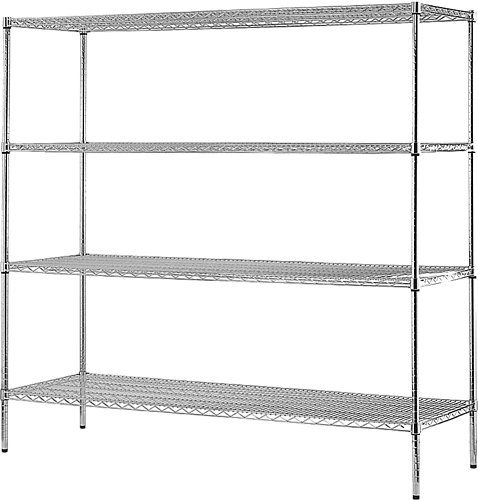 VERNE MODULAR WIRE STEEL SHELF -1800(H) x 1500(W) x 450(D) - CHROME