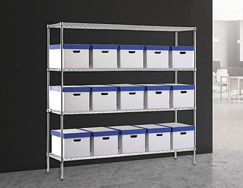 VERNE MODULAR WIRE STEEL SHELF -1800(H) x 1500(W) x 600(D) - COLOR AS PICTURED
