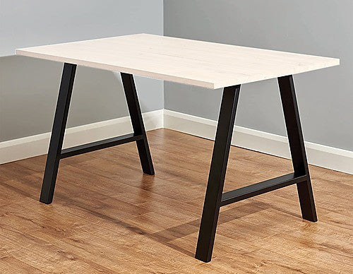 Fiennes 2x Rustic Dining Table Legs Steel Industrial Vintage - Black