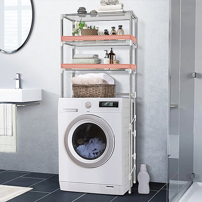 HOGAN 3 TIER RACK PORTABLE LAUNDRY STAND UNIT ORGANIZER - SILVER AND WHITE