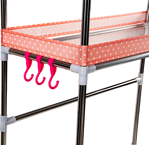 HOGAN 3 TIER RACK PORTABLE LAUNDRY STAND UNIT ORGANIZER - SILVER AND WHITE