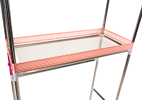 HOGAN 3 TIER RACK PORTABLE LAUNDRY STAND UNIT ORGANIZER - SILVER AND WHITE