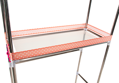 HOGAN 3 TIER RACK PORTABLE LAUNDRY STAND UNIT ORGANIZER - SILVER AND WHITE