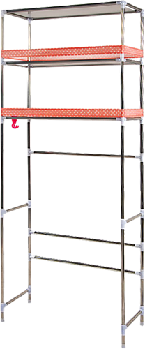 HOGAN 3 TIER RACK PORTABLE LAUNDRY STAND UNIT ORGANIZER - SILVER AND WHITE