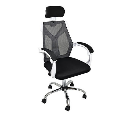 KAEPER GAMING COMPUTER CHAIR MESH BACK FOAM SEAT - WHITE/BLACK
