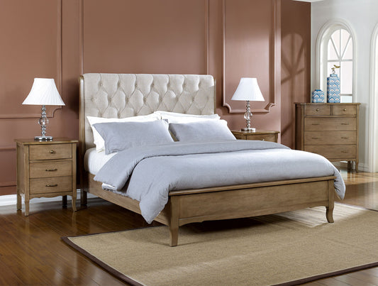 FAELYNN (6202) KING 4 PIECE (TALLBOY) BEDROOM SUITE WITH PADDED HEADBOARD - AS PICTURED