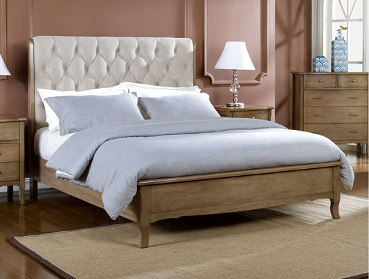 Queen Faelynn (6202) Bed Frame With Padded Headborad - As Pictured
