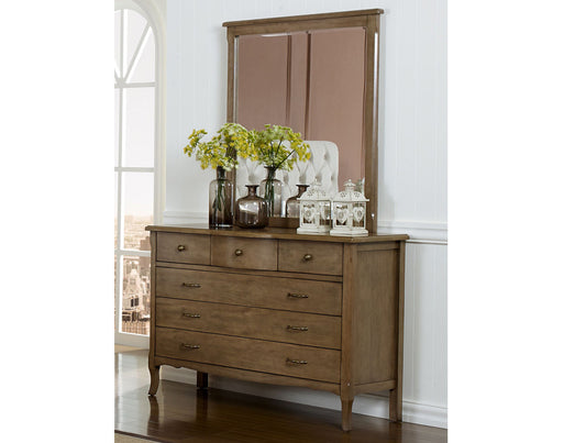 Faelynn (6202) 6 Drawer Dressing Table With Mirror - As Pictured