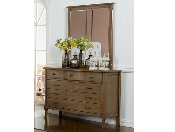 FAELYNN (6202) 6 DRAWER DRESSING TABLE WITH MIRROR - AS PICTURED