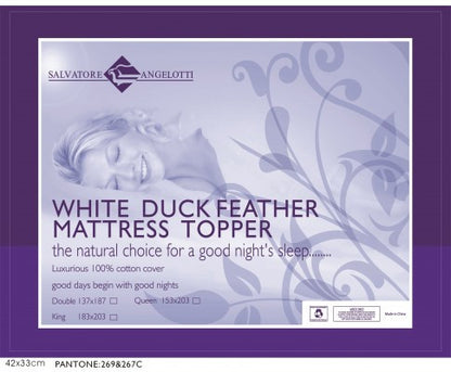 KING MATTRESS TOPPER - 100% DUCK FEATHER