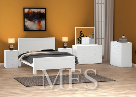 KING RETRO (AUSSIE MADE) BED - ASSORTED TIMBER COLOUR STAINS (NOT AS PICTURED)