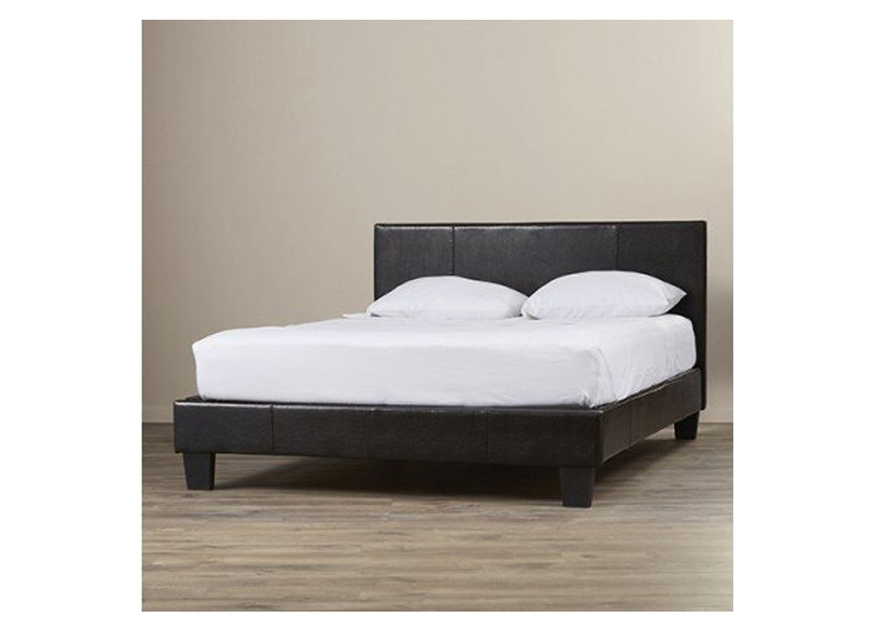 SINGLE MONDEO LEATHERETTE BED  - BLACK