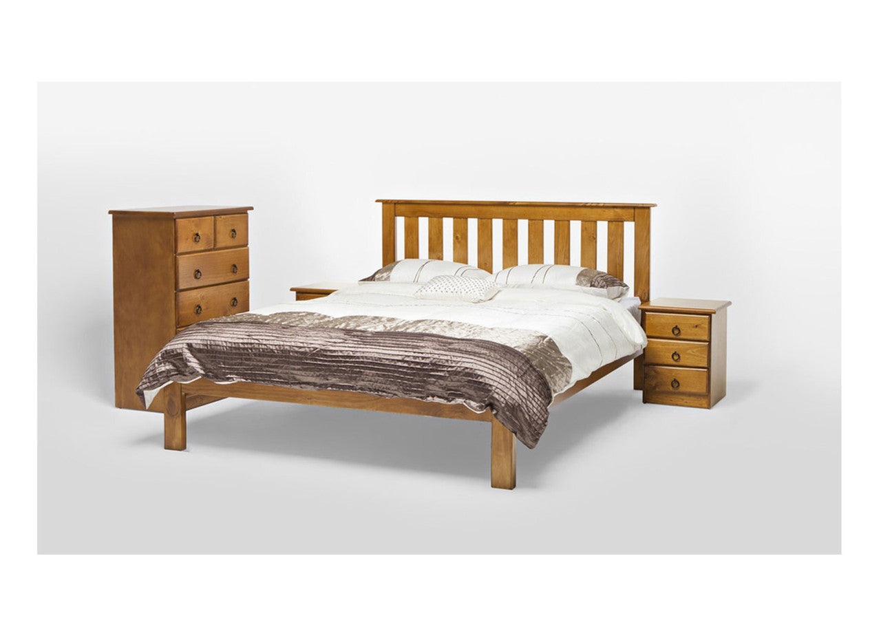 Single Vegas / Cronulla Bed With Dooner Foot - Greywash , Baltic , Walnut