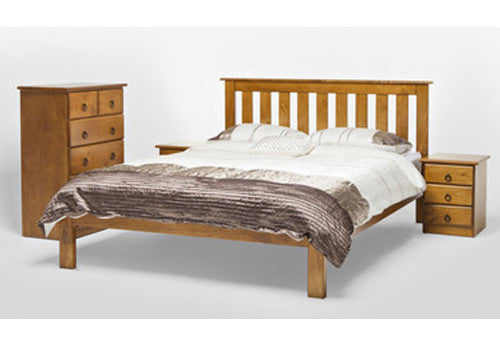 King Single Cronulla / Vegas Bed With Dooner Foot - Baltic (PICTURED) , Greywash , Walnut