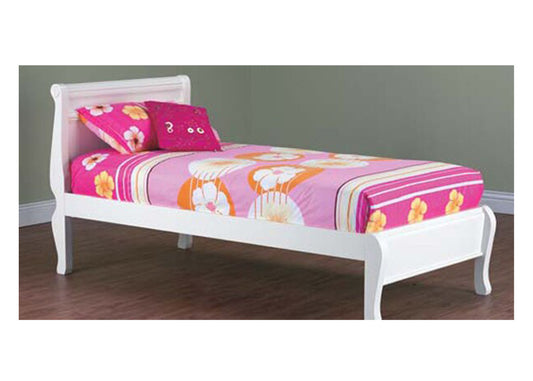 KING SINGLE COPENHAGEN SLEIGH BED - ARCTIC WHITE