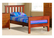 SINGLE FEDERATION (AUSSIE MADE) BED WITH 2 RAIL FOOT END - ASSORTED STAINED COLOURS