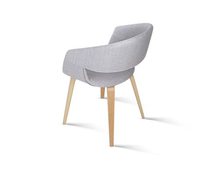 ABBIE SET OF 2 FABRIC UPHOLSTERED CHAIR  - LIGHT GREY