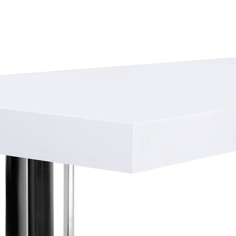 MAYA OFFICE COMPUTER  CORNER DESK DESK TABLE WITH BOOKSHELF  (DESK-SWIVEL-352WH-AB) - WHITE