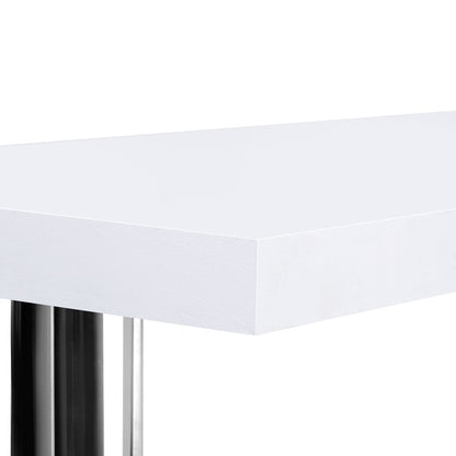 MAYA OFFICE COMPUTER  CORNER DESK DESK TABLE WITH BOOKSHELF  (DESK-SWIVEL-352WH-AB) - WHITE