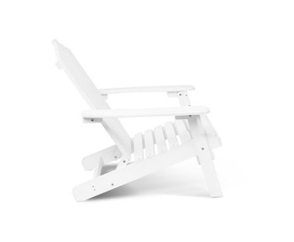 ORBITS 3 PIECE OUTDOOR WOODEN BEACH TABLE AND CHAIR SET -WHITE