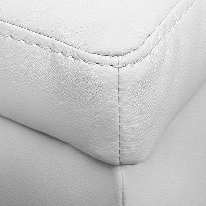 SWISS LARGE LEATHERETTE OTTOMAN CHEST BOX FOOT STOOL (OTM-L2-WH) -380(H) X 1015(W) - WHITE