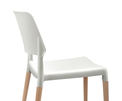 WALES SET OF 4 BELLOCH REPLICA DINING CHAIR - WHITE / BEECH