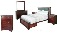 FABULOS  KING 6 PIECE (THE LOT)  BEDROOM SUITE  ( MODEL-16-9-14-14-1-3-12-5 ) - HAZELNUT