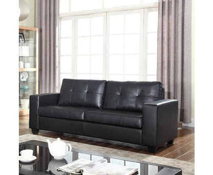 NIKKI 3 SEATER LEATHERETTE  LOUNGE  - BLACK