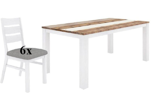 ROVER 7 PIECE DINING SETTING WITH - 1800(L) x 900(W) TABLE - (4-15-22-5-18) - MULTI-COLOR